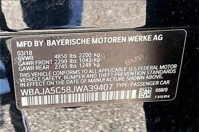 2018 BMW 5 Series 530i